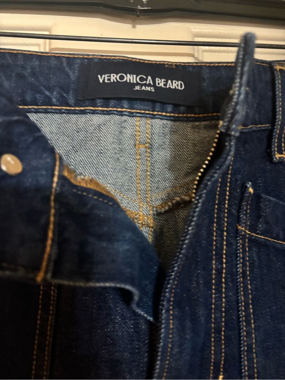 Veronica Beard Dark Indigo Cropped Wide-Leg Jeans - Picture 7 of 7
